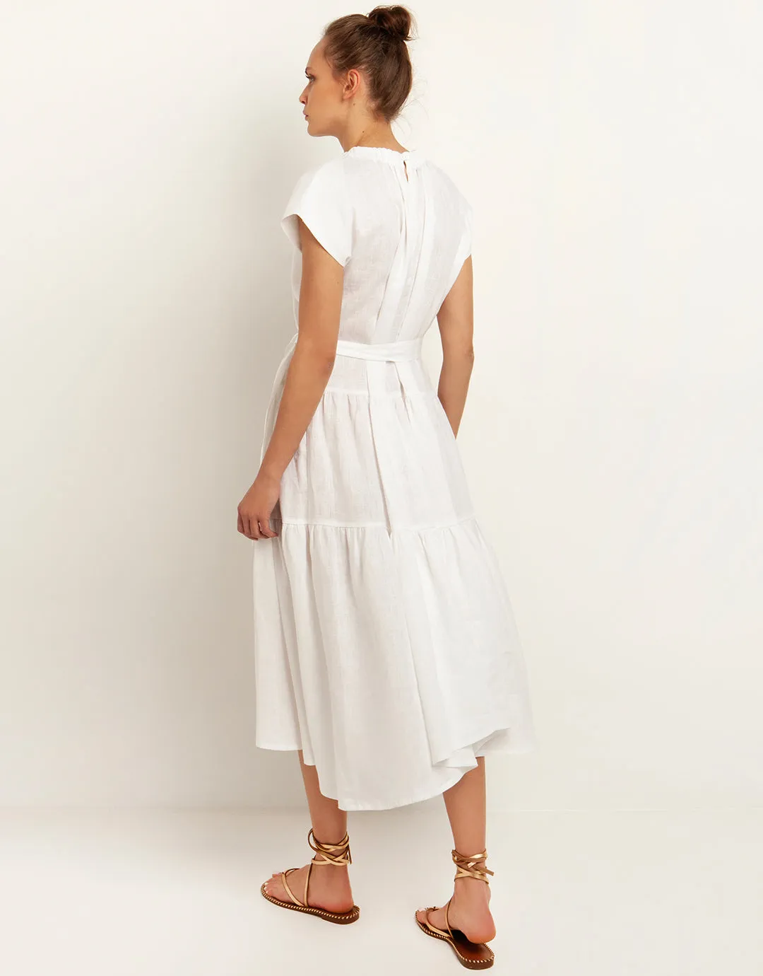 Minimal Midi Dress - White