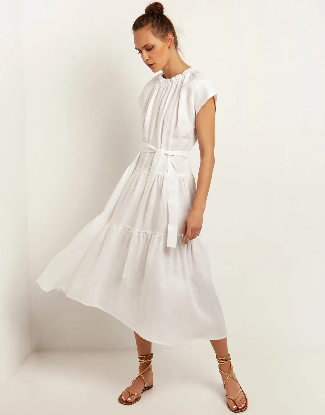 Minimal Midi Dress - White