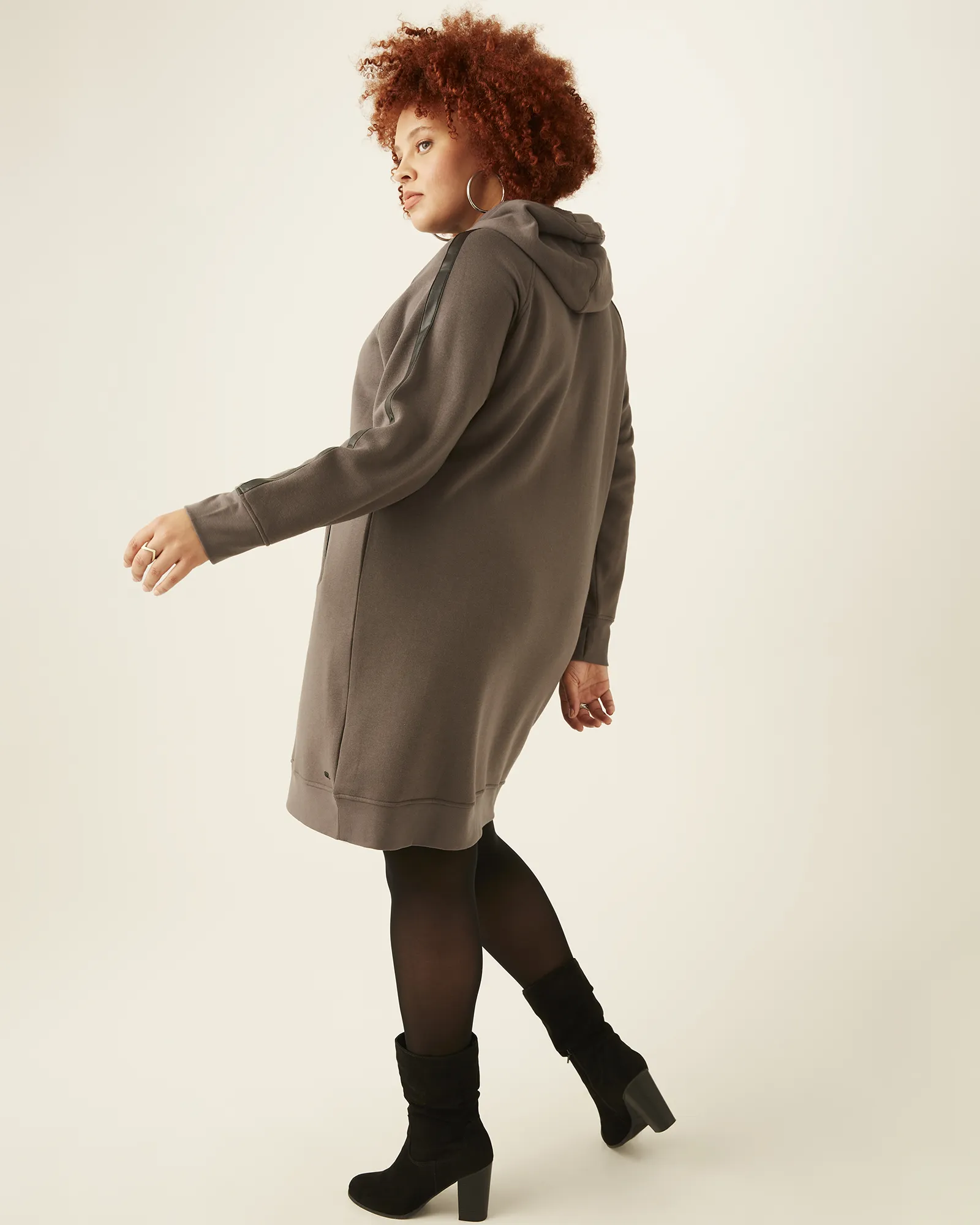 Olivia Fleece Sweatshirt Dress | Light Grey