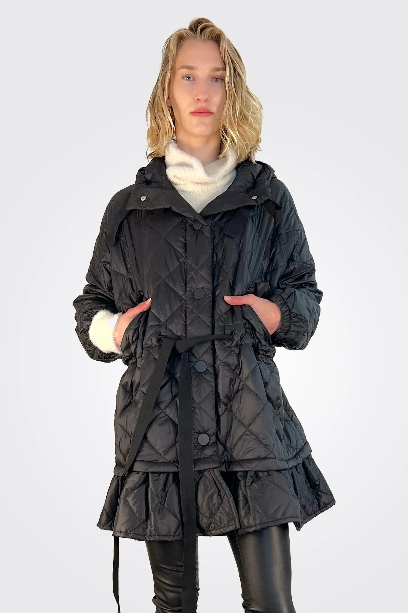 Oversized Down Coat - Black