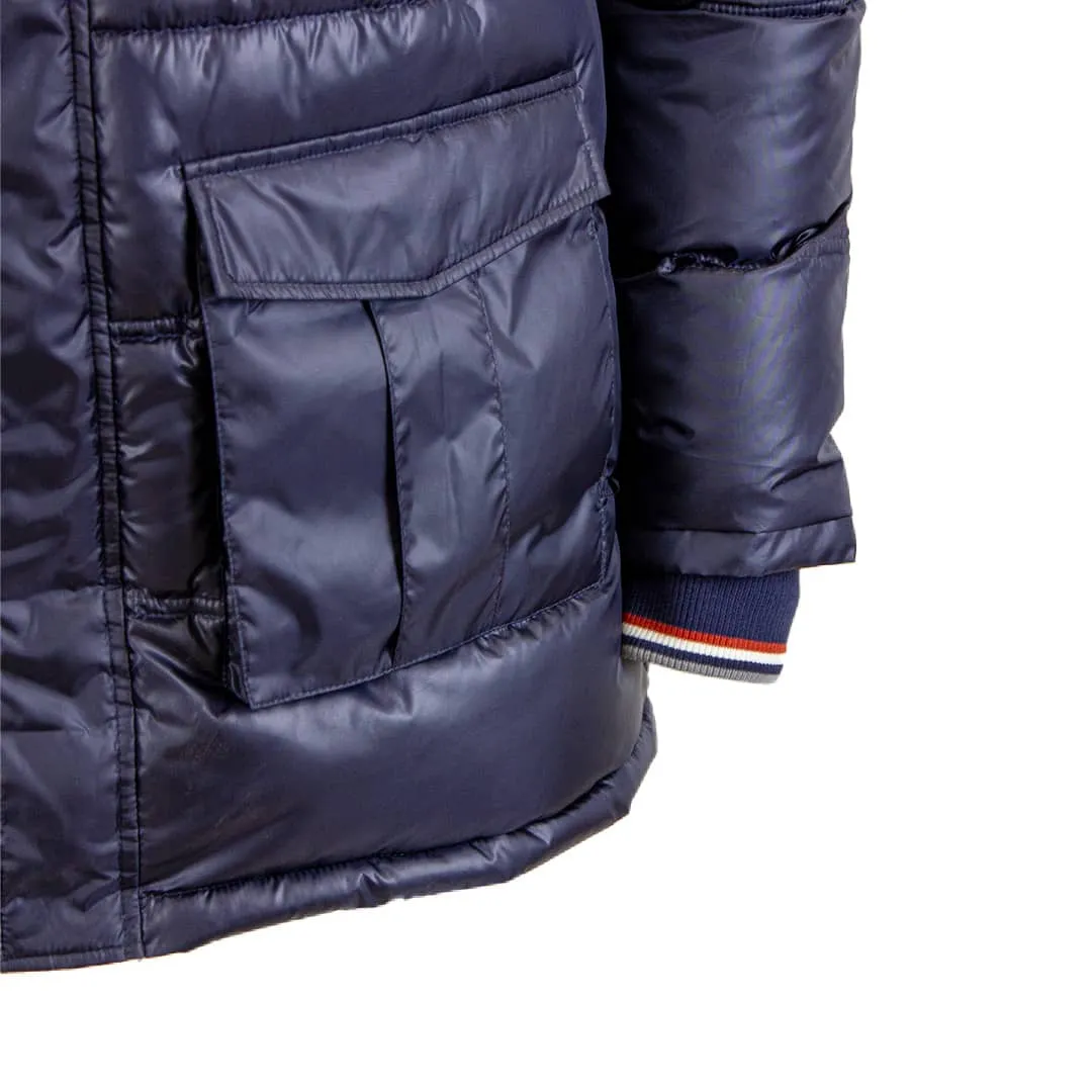 Parka bleu marine effet doudoune