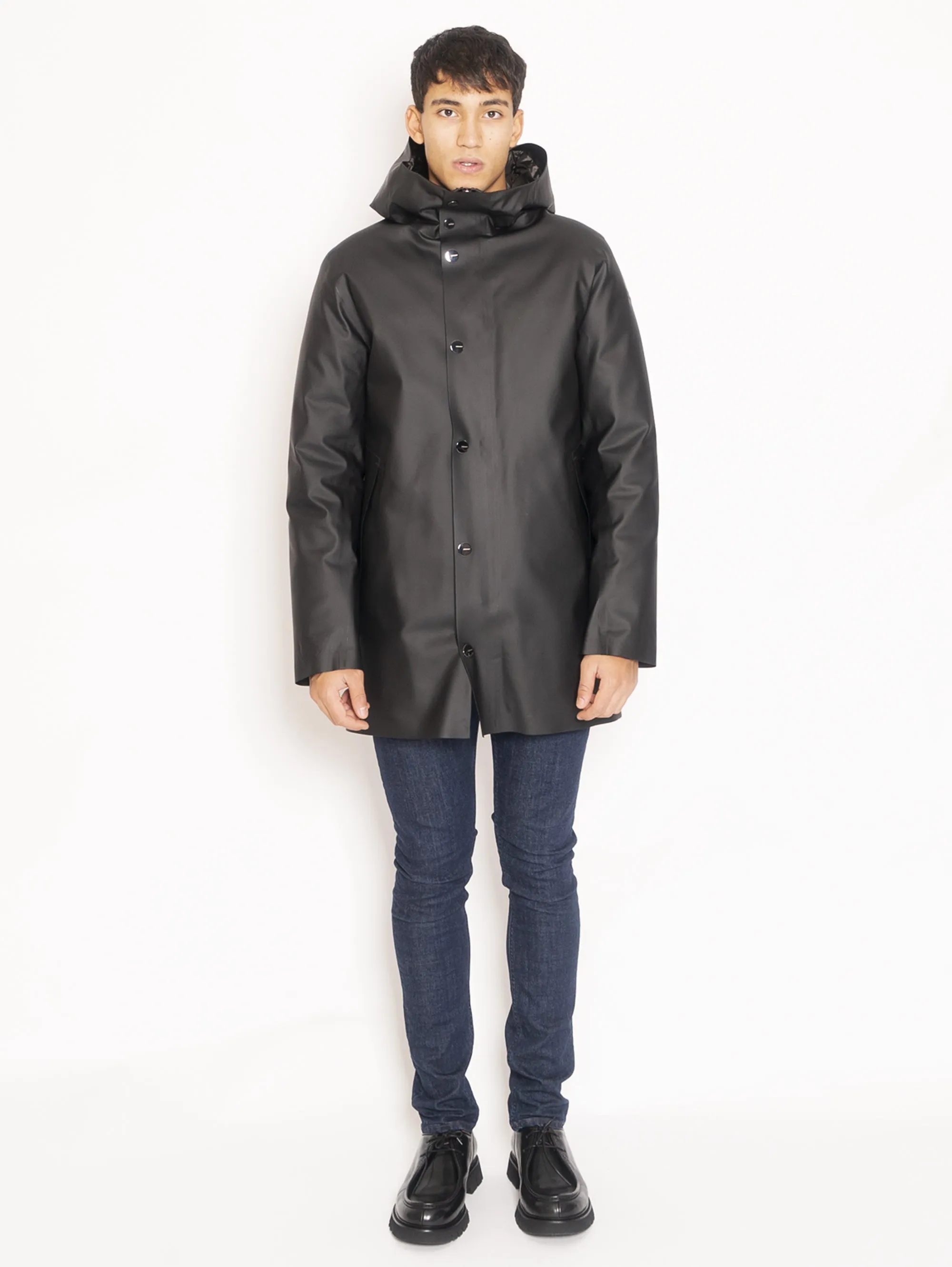 Parka Rubber Taglio Laser - Nero