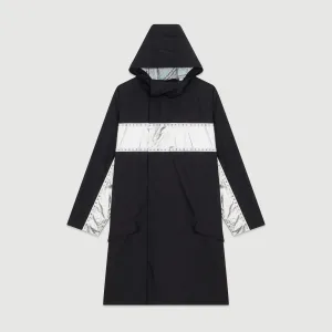 Parka With Inserted Stripe - Black