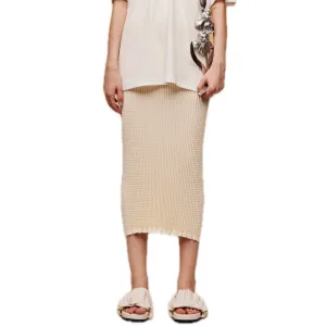 Pattern Body Knitted Midi-skirt in White