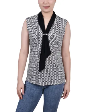 Petite Sleeveless Scarf Top