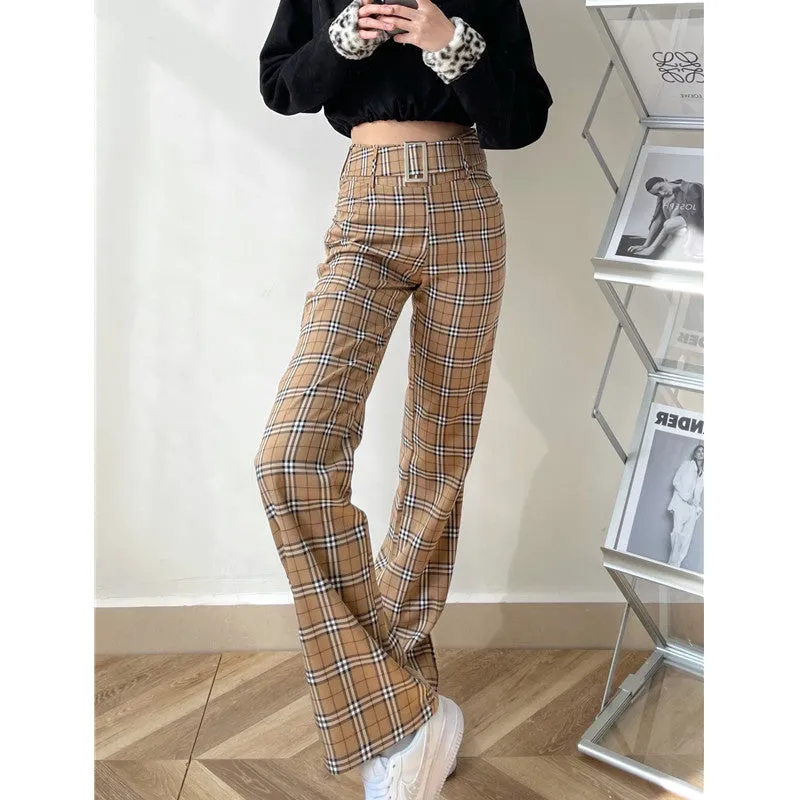 Retro plaid trousers KF82128