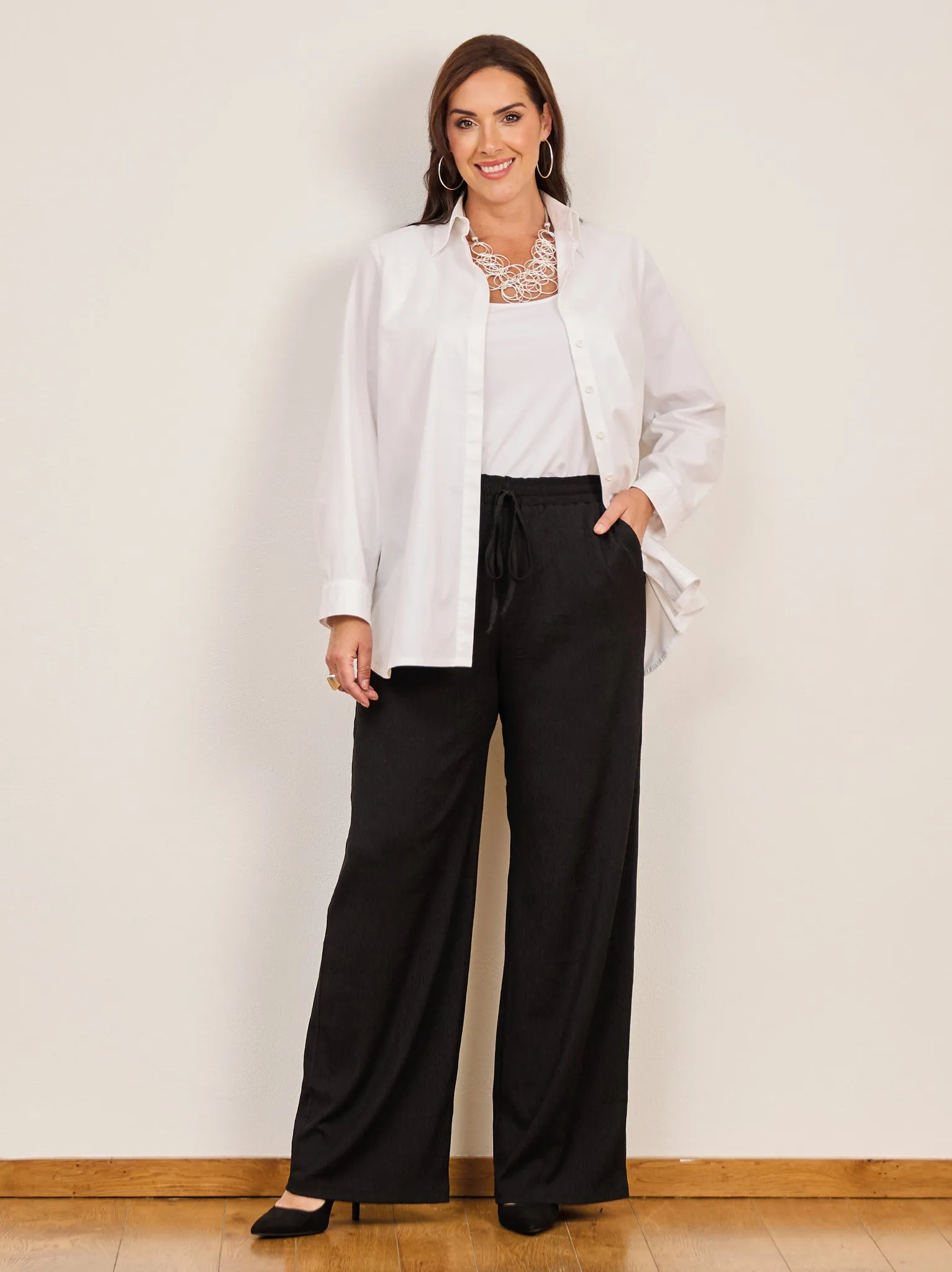 Ricarda Crinkle Trouser - Black