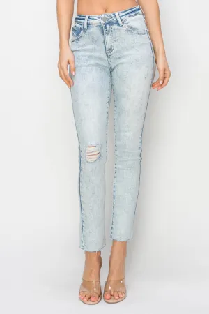 Risen High Rise Distressed Skinny Jeans