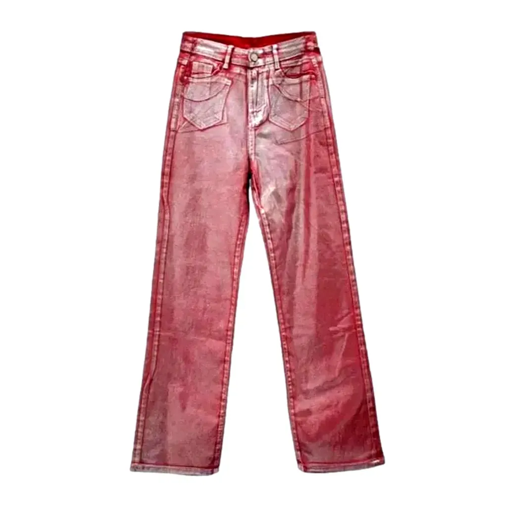 Straight color jeans
 for ladies