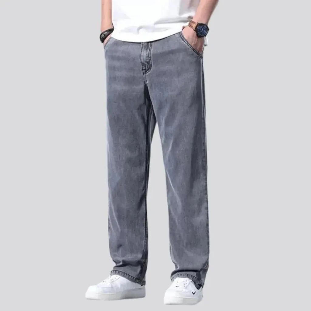 Straight stonewashed jeans
 for men