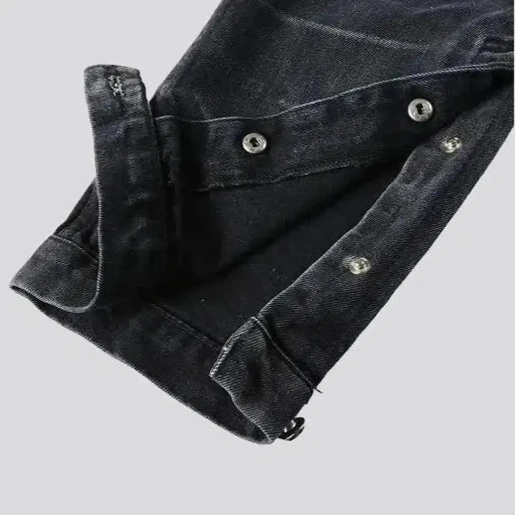 Street men's black jeans