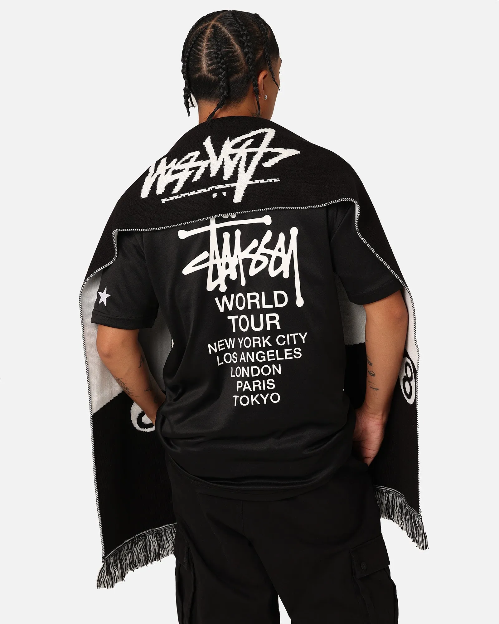 Stussy 8 Ball Jacquard Scarf Black