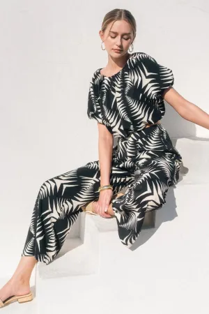 Summer Resort Abstract Print Wide Leg Pants