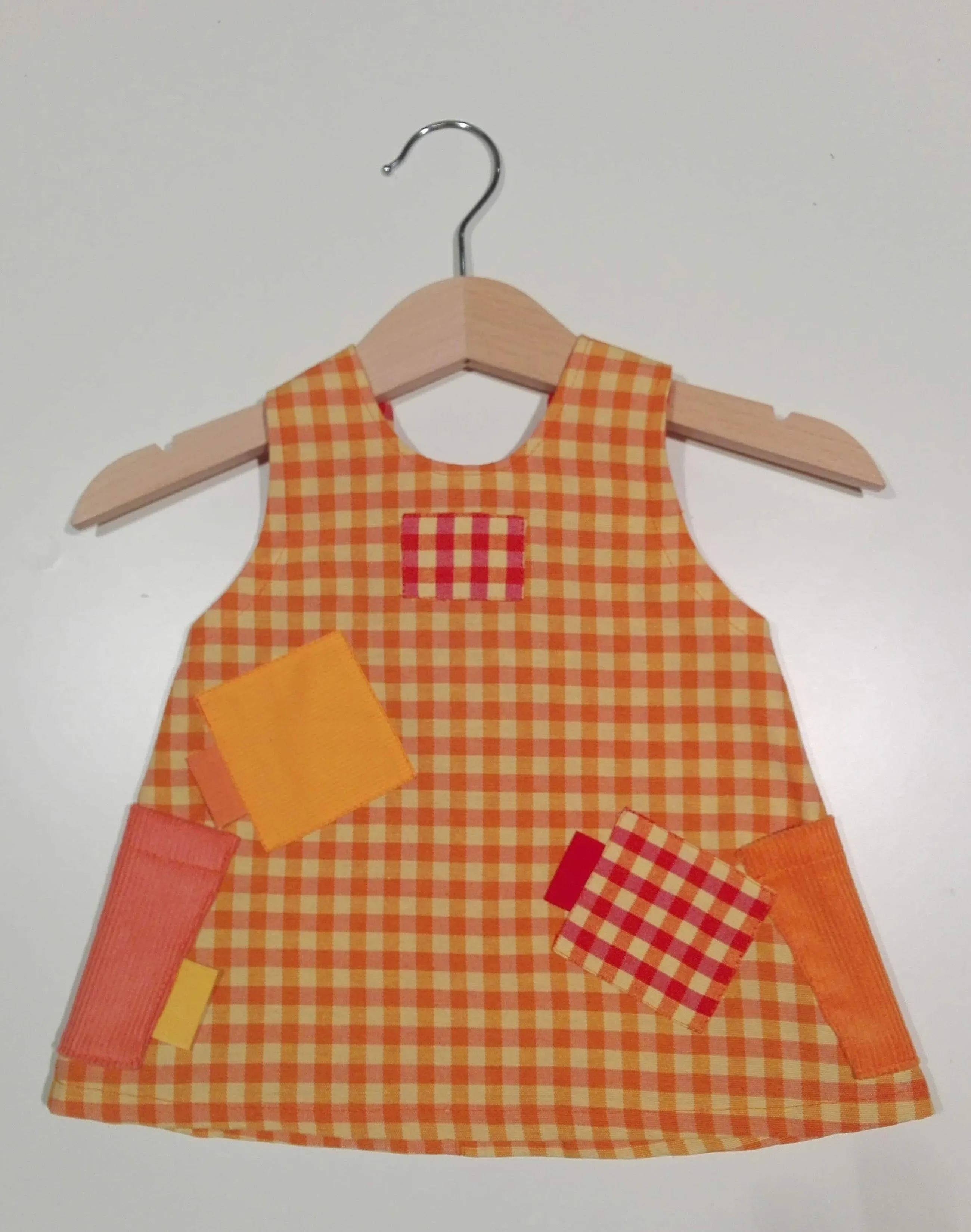 Trapeze Dress "PIPPI" with colored patches and pockets