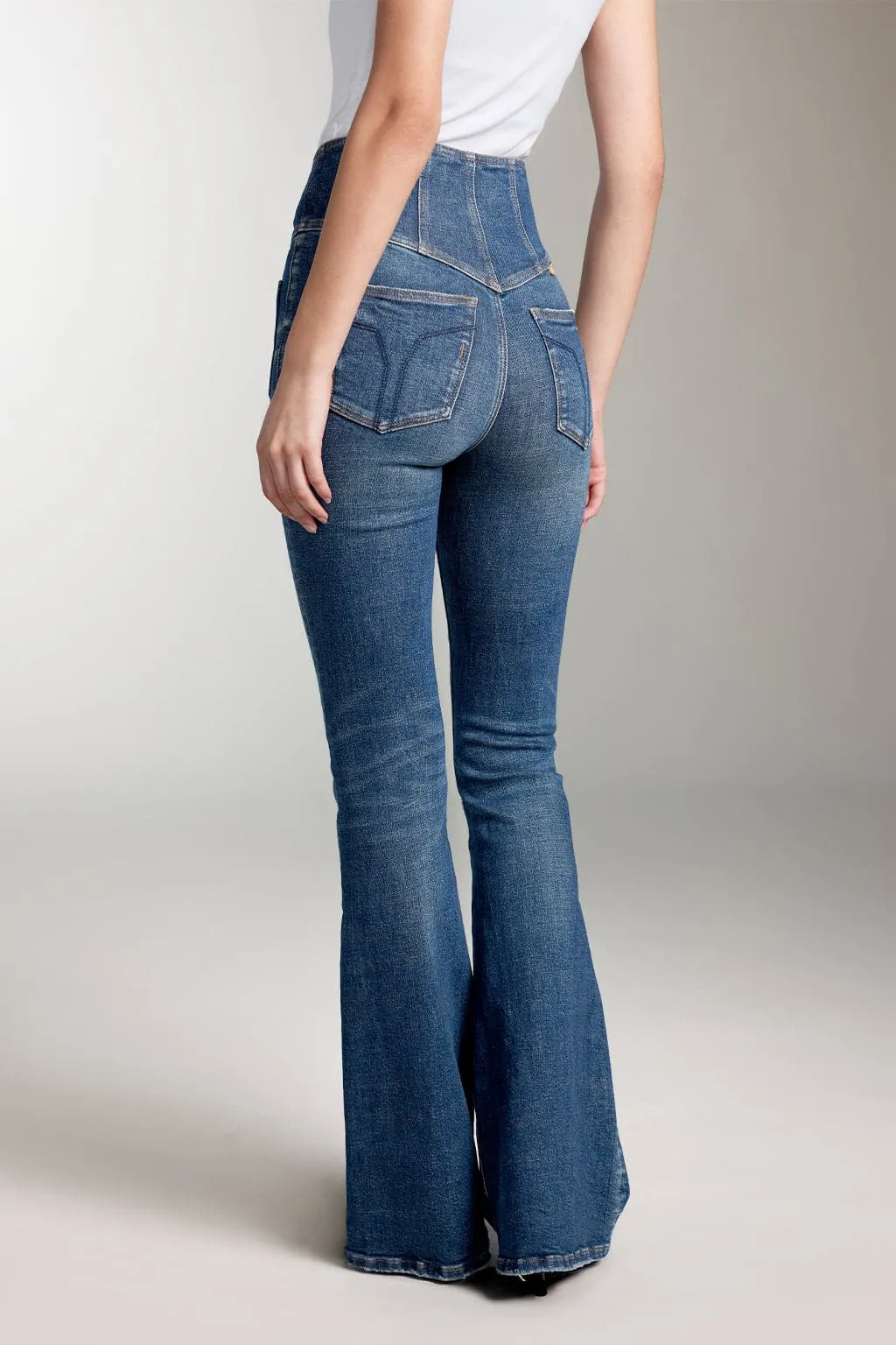 V-Shape Super High Waist Flared Jeans