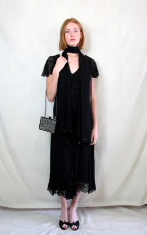 Vintage Gatsby Black Dress