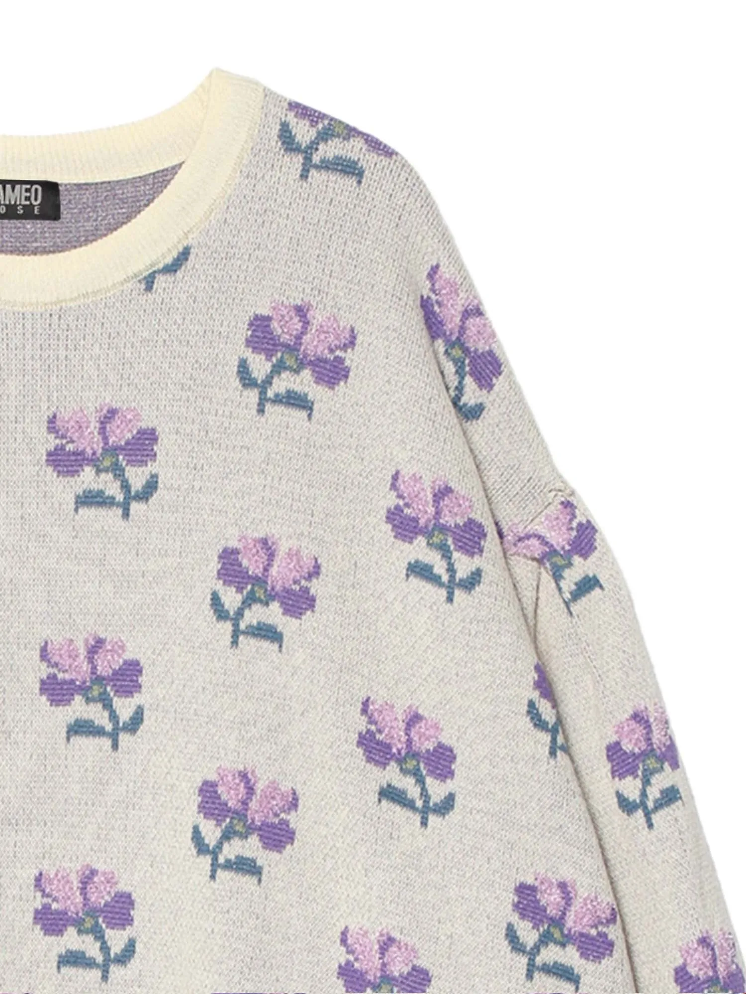 Violet Flower Sweater