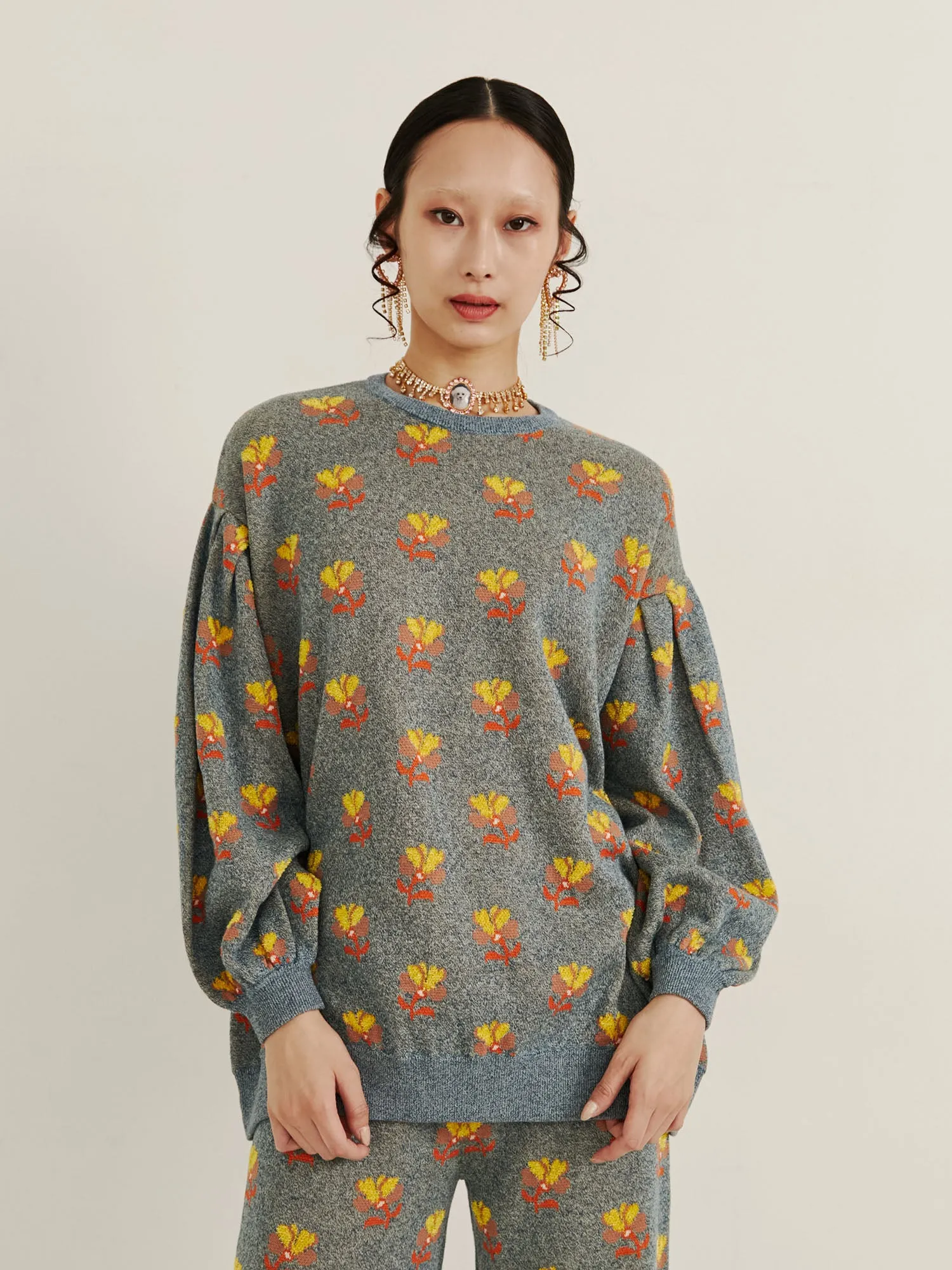 Violet Flower Sweater