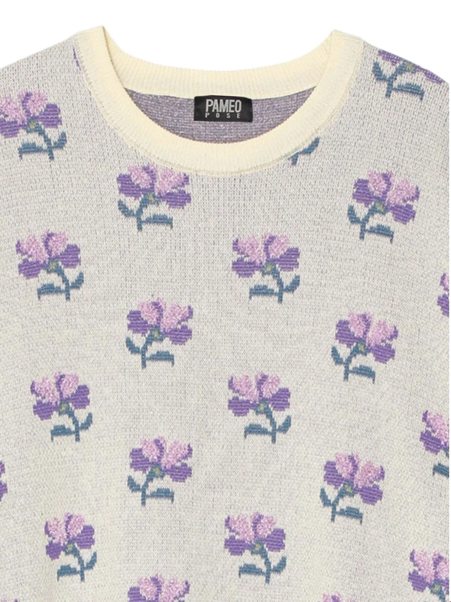 Violet Flower Sweater