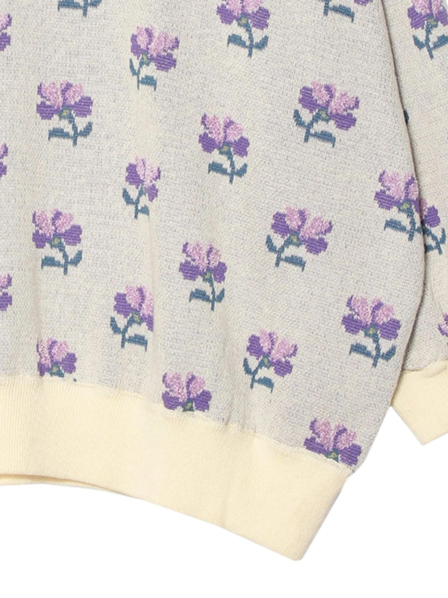 Violet Flower Sweater