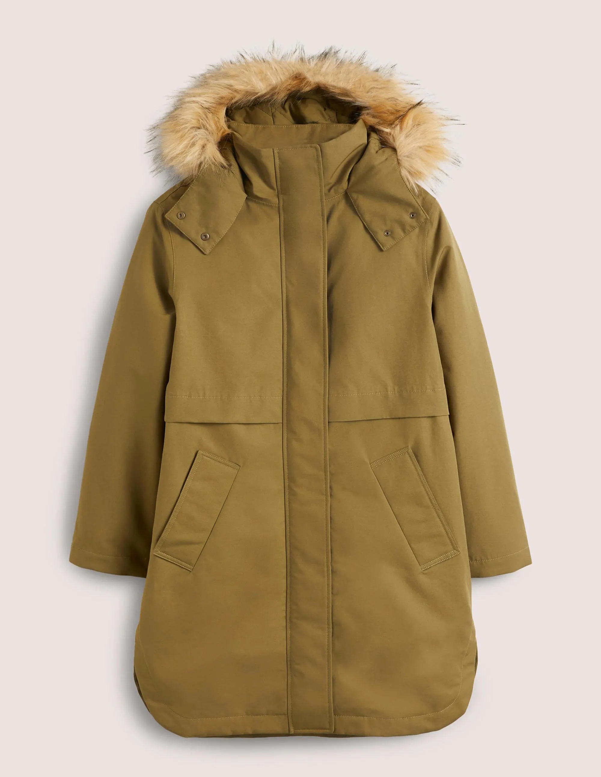 Waterproof Borg Lined Parka-Basil Green