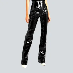 Wax straight women's denim pants