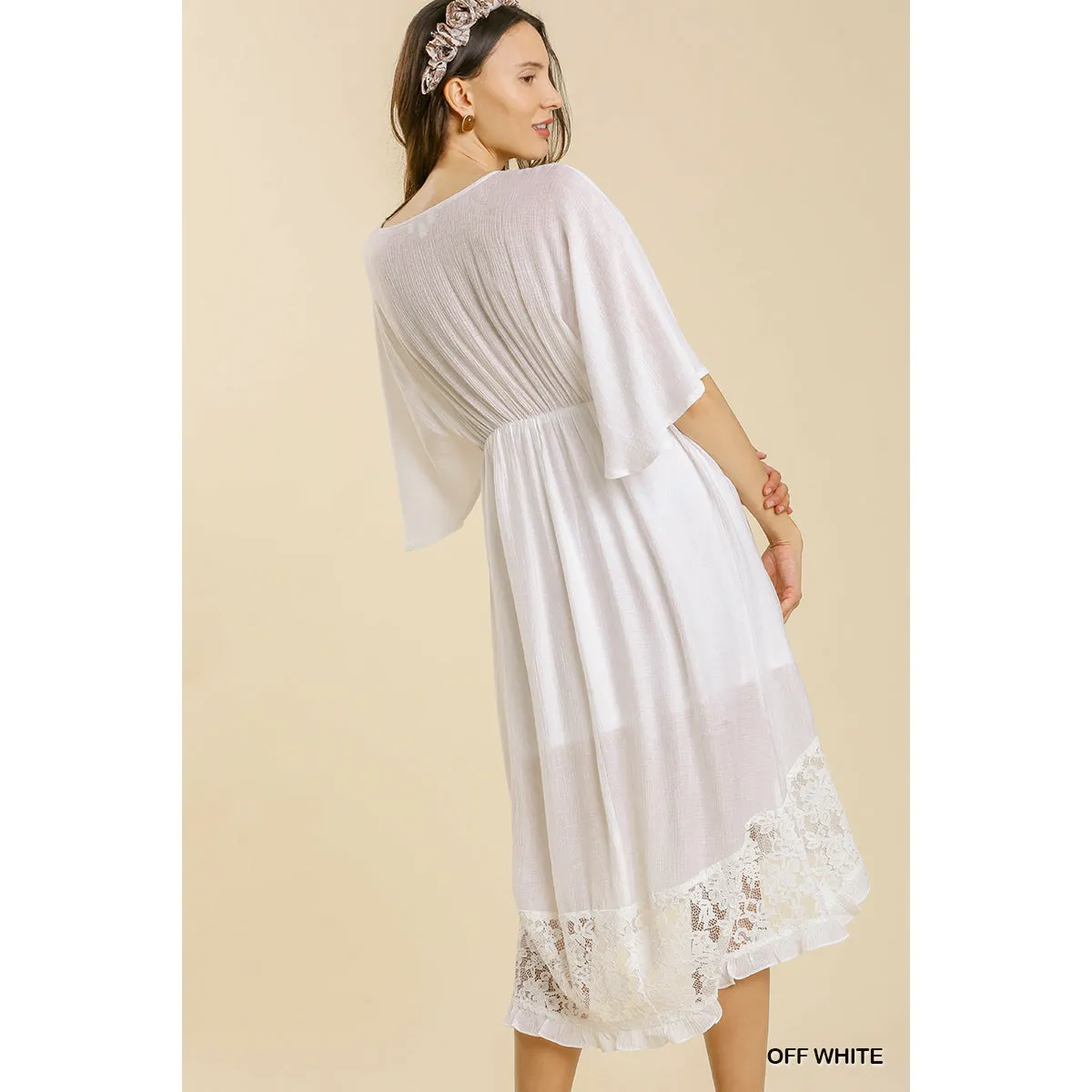 White || 'LUNNIA'  • Smocked ::Dress::