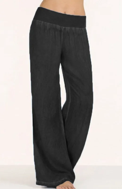 Women's Thin Denim Wide-Legged Pants Pants