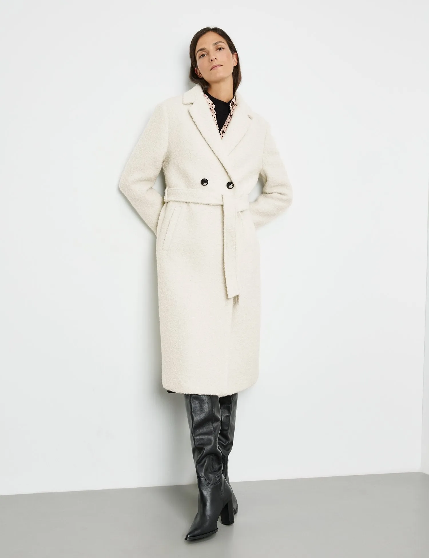 Wool Coat with a Bouclé Finish