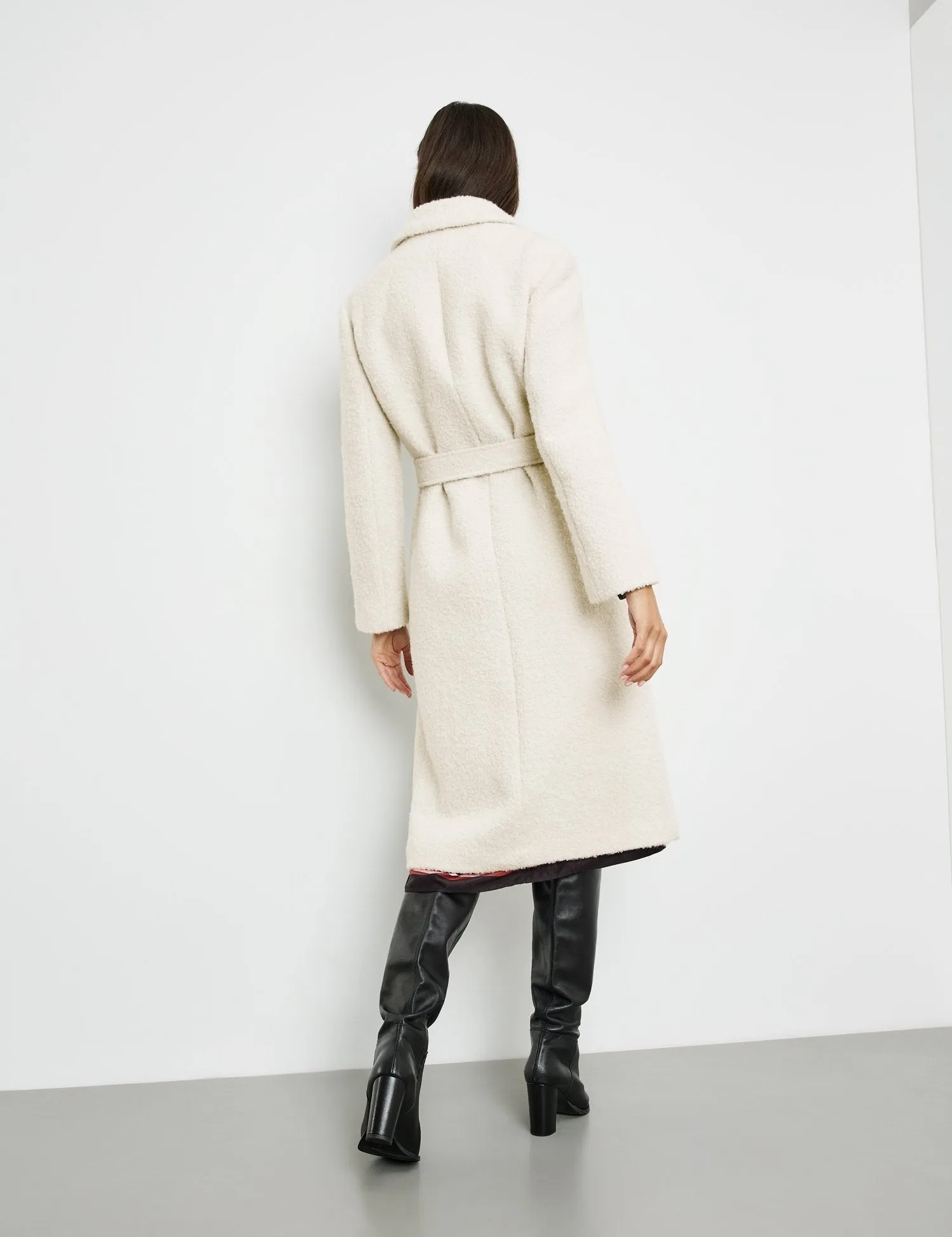 Wool Coat with a Bouclé Finish