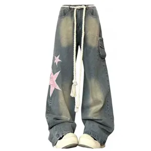 Y2K Aesthetic Star Jeans