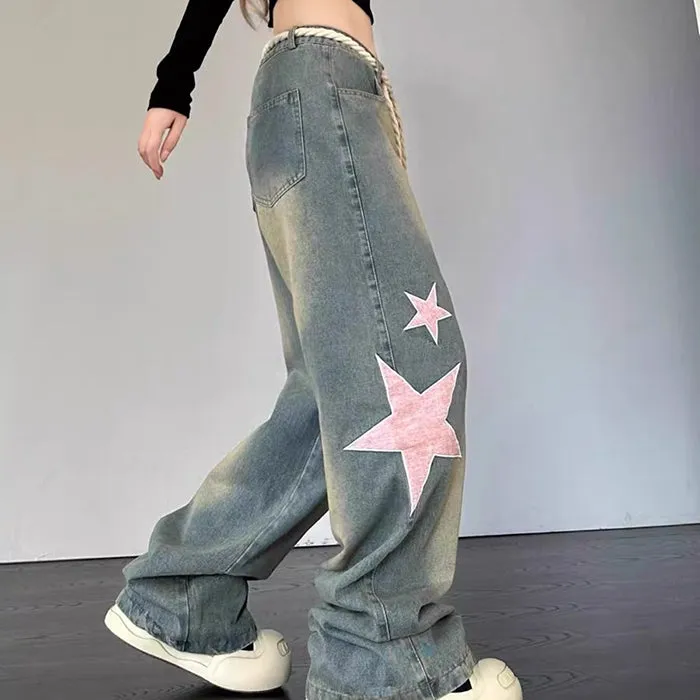 Y2K Aesthetic Star Jeans