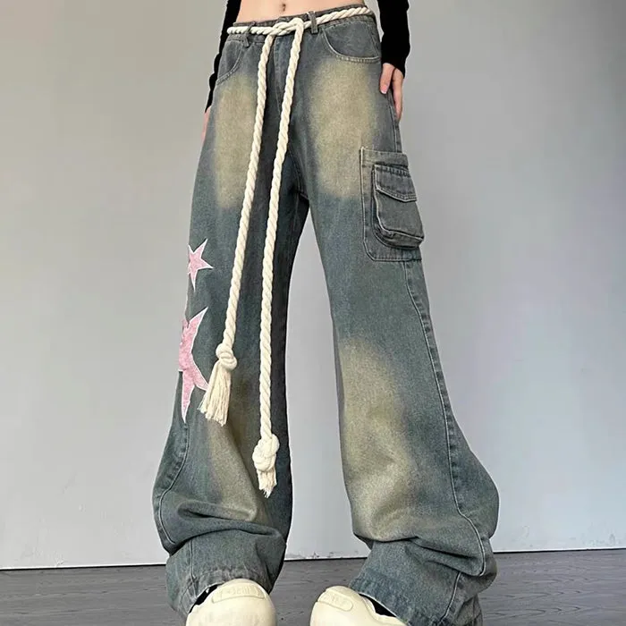 Y2K Aesthetic Star Jeans