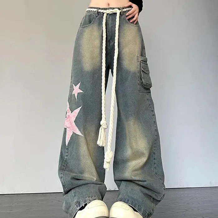 Y2K Aesthetic Star Jeans