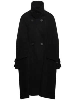 Yohji Yamamoto   Melton wool blend long coat 