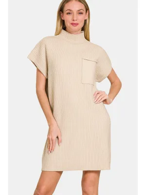 Zenana Short Sleeve Sweater Mini Dress